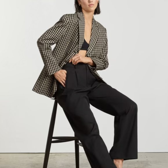 Everlane, The '80s Blazer, Khaki / Black, 4/6 - Picture 5 of 6